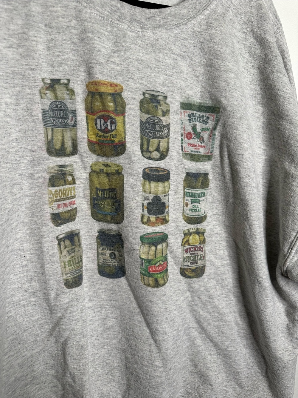 Gray Graphic Pickle jar Crewneck Sweatshirt sz xxl - Picture 2 of 4